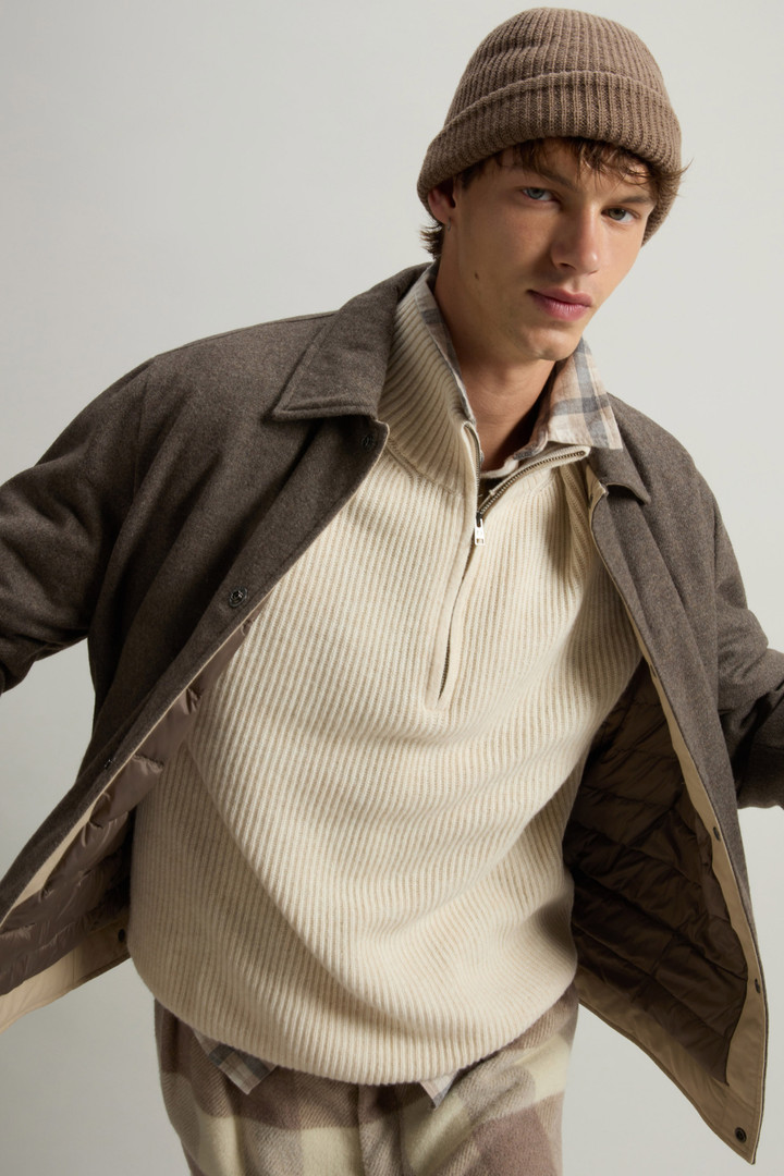 Coltrui met halve rits van wol- en kasjmiermix Beige photo 7 | Woolrich