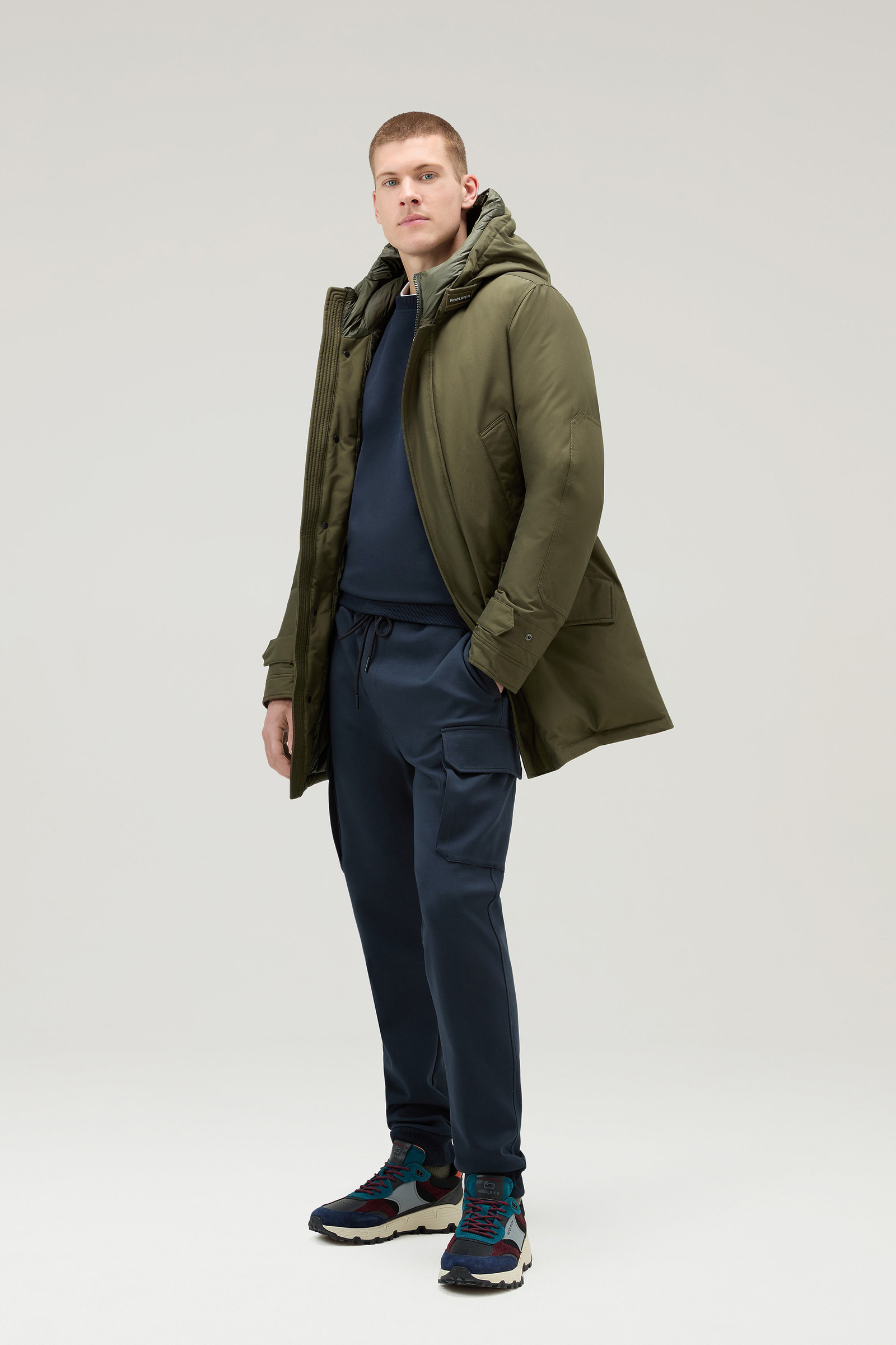 Felpa girocollo in misto cotone elasticizzato blu photo 2 | Woolrich