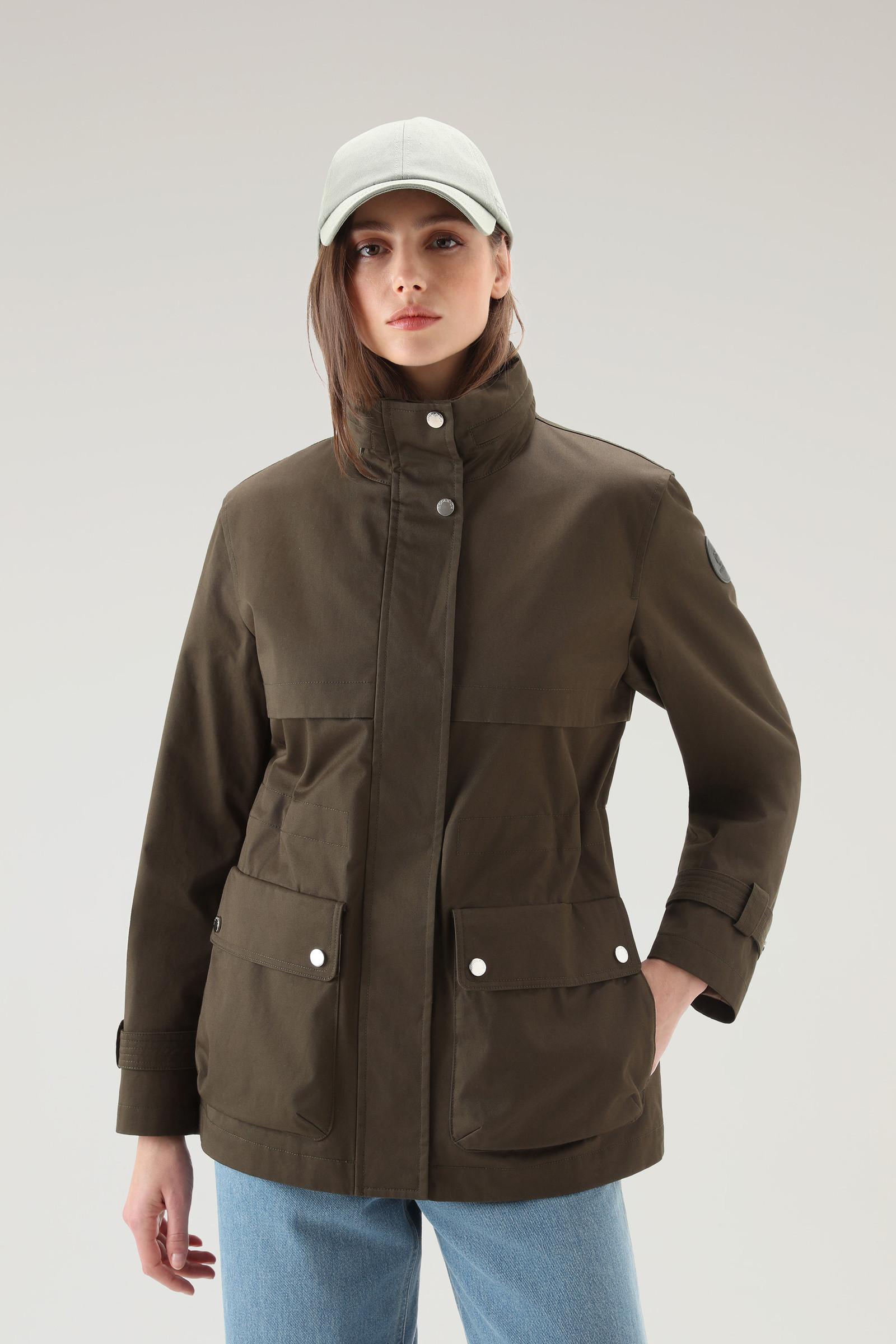 Havice Field Jacket with Foldable Hood Green | Woolrich