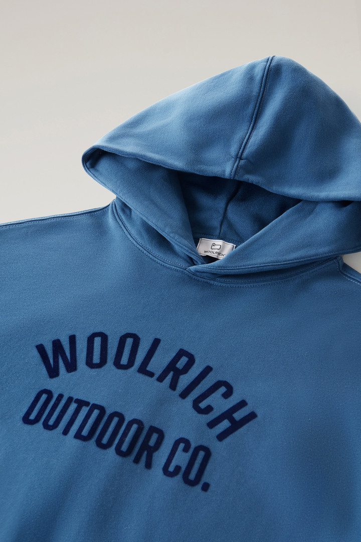 Sweat-shirt à capuche en pur coton Bleu photo 6 | Woolrich