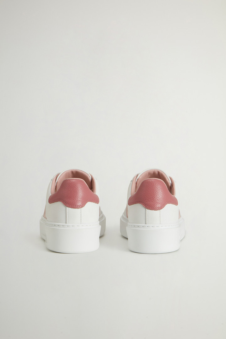 Classic Court-sneakers van leer met contrasterende zijstrook Roze photo 3 | Woolrich