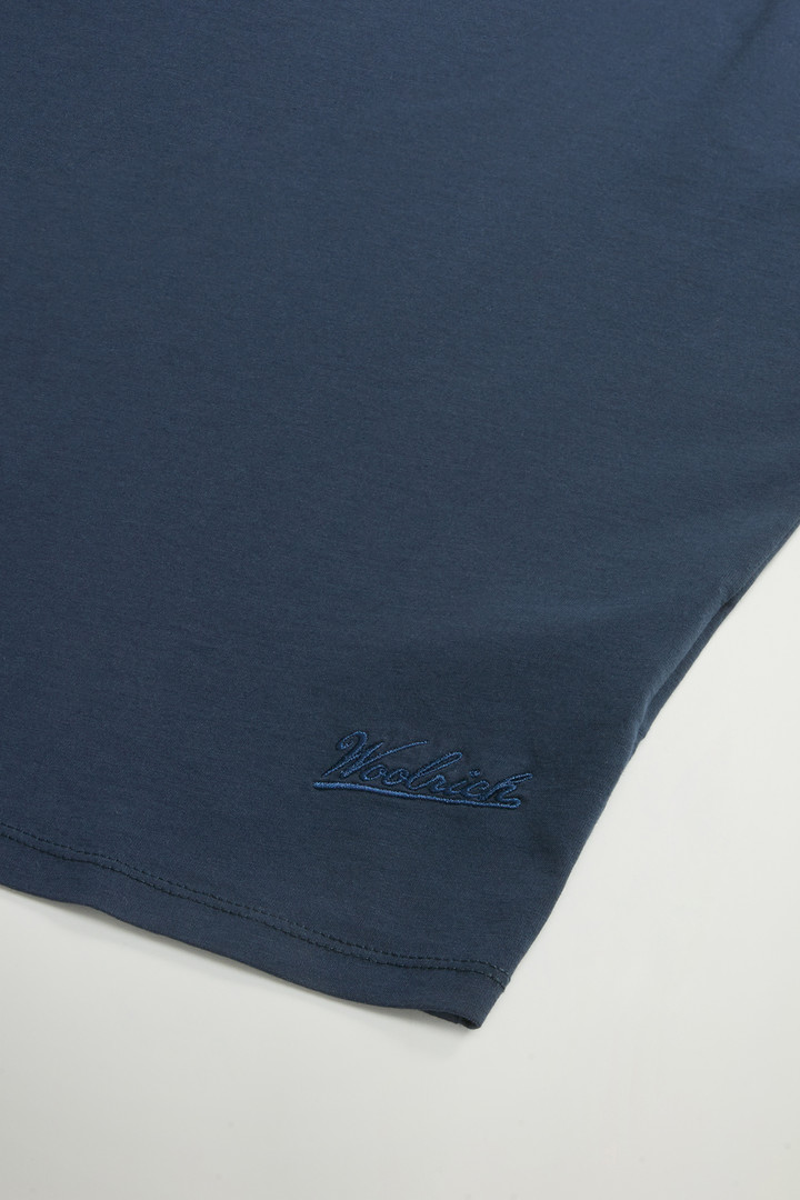 T-Shirt in Pure Pima Cotton Blue photo 7 | Woolrich