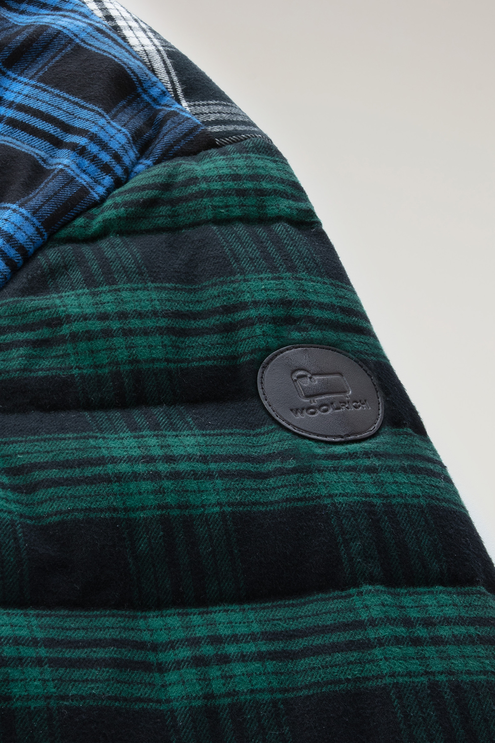 Padded Check Patchwork Overshirt Blue photo 7 | Woolrich