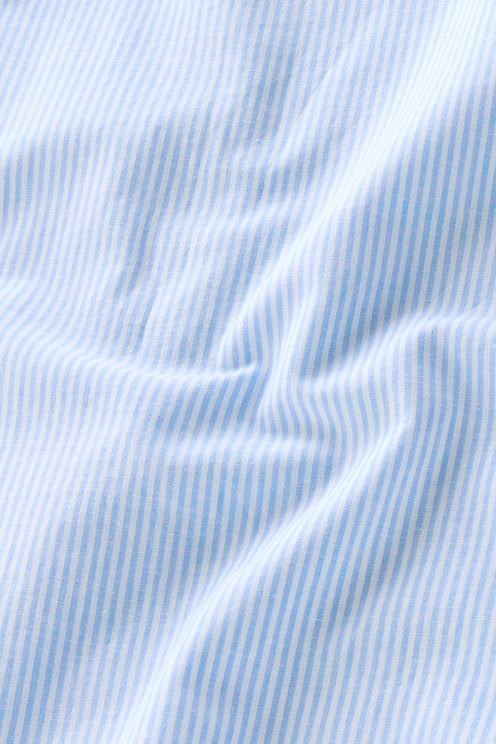 Chemise à rayures en lin et coton mélangés Bleu photo 9 | Woolrich