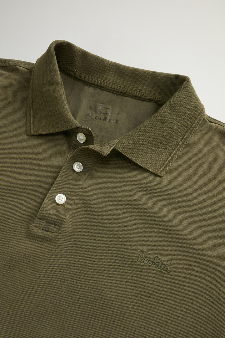 Achteraf geverfde Mackinack-poloshirt van katoenpiqué met stretch Groen photo 6 | Woolrich