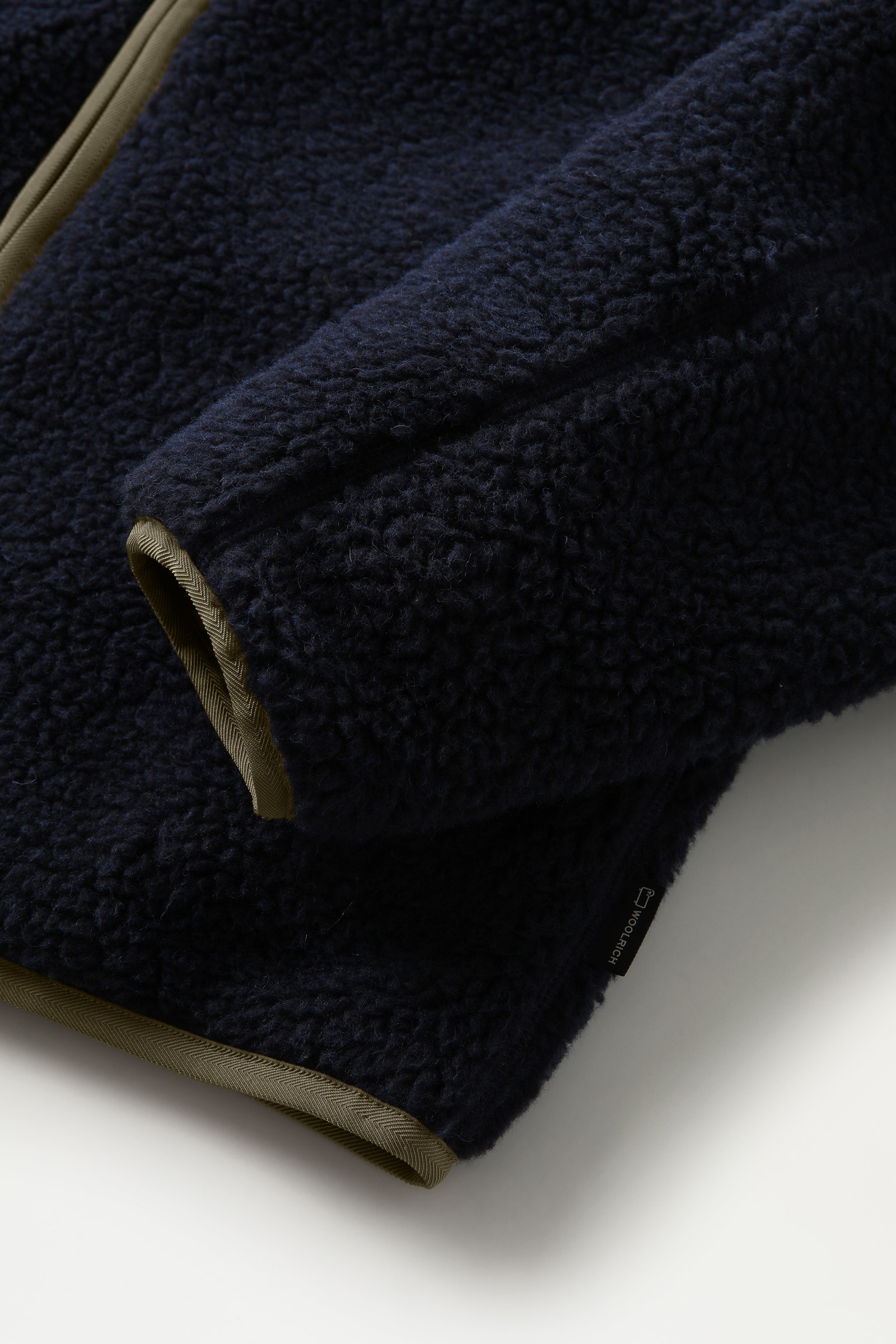 Reversible Curly Fleece in Recycled Sherpa and Taslan Blue photo 3 | Woolrich