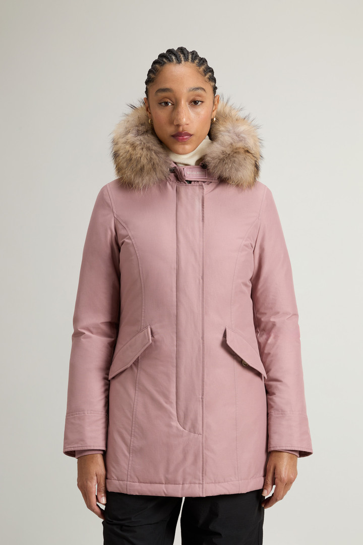 Arctic Parka in Ramar Cloth with Detachable Fur Trim Pink photo 1 | Woolrich