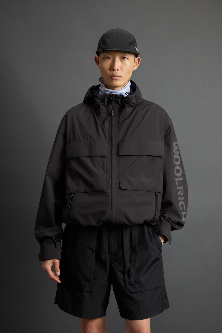 Jacket in Three-Layered Fabric with Logo by Todd Snyder Black photo 1 | Woolrich