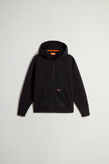Teen Boys’ Hoodie in Brushed Pure Cotton Black | Woolrich