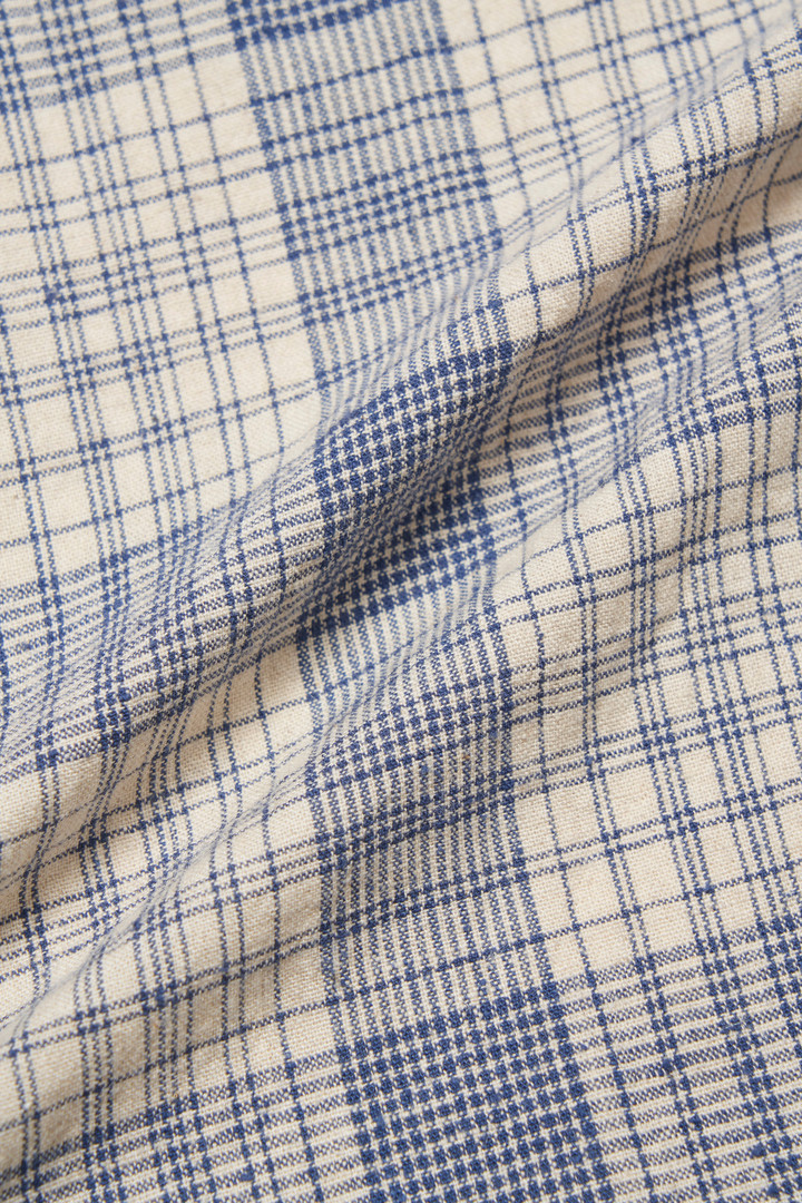 LINEN CAMP COLLAR SHIRT Blue photo 7 | Woolrich