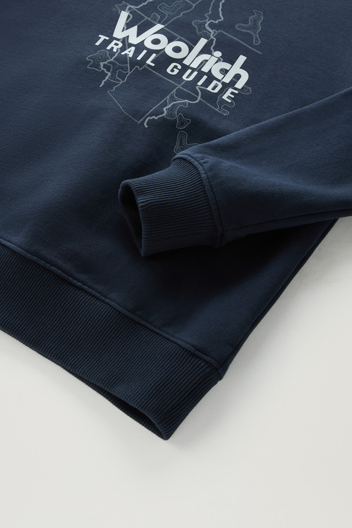 Boys' Pure Cotton Crewneck Sweatshirt with Print Blue photo 4 | Woolrich