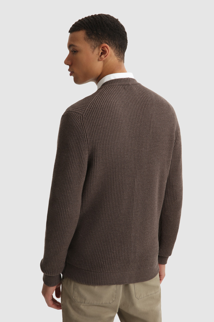 Ribbed Merino wool Cardigan
