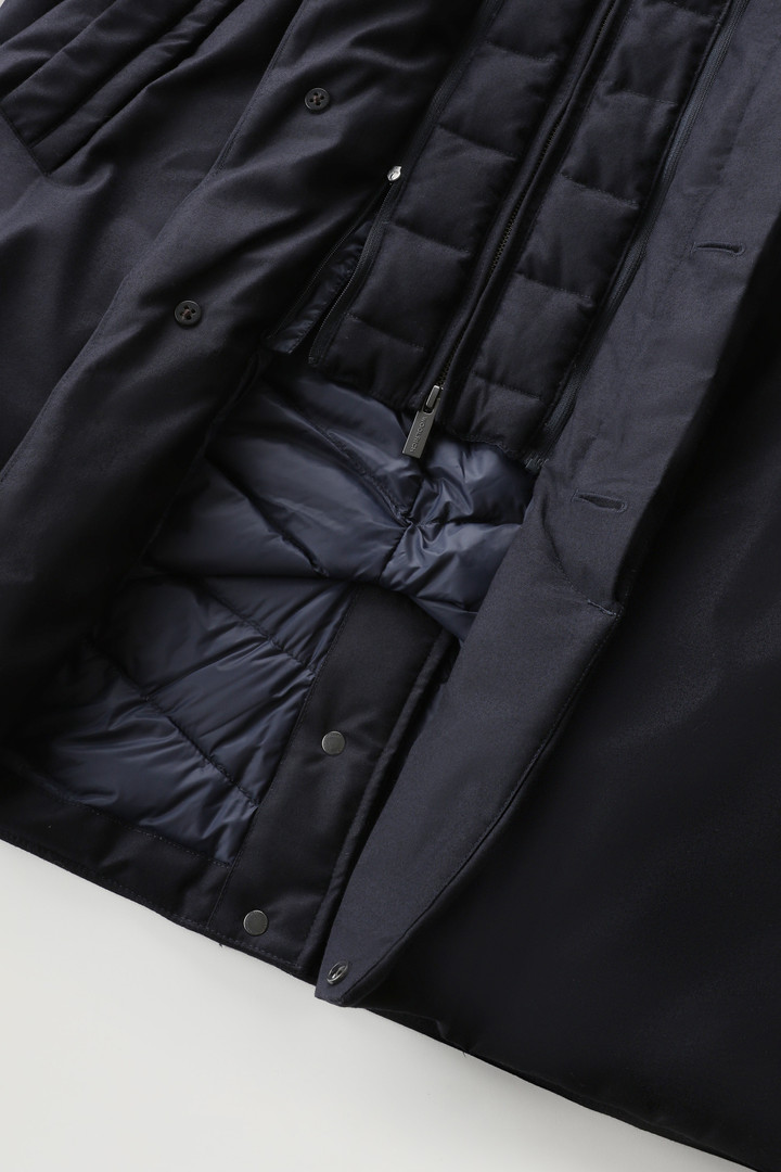 Luxury 2-In-1 Coat in Fine Italian Wool and Silk Crafted with a Loro Piana Fabric Blue photo 5 | Woolrich