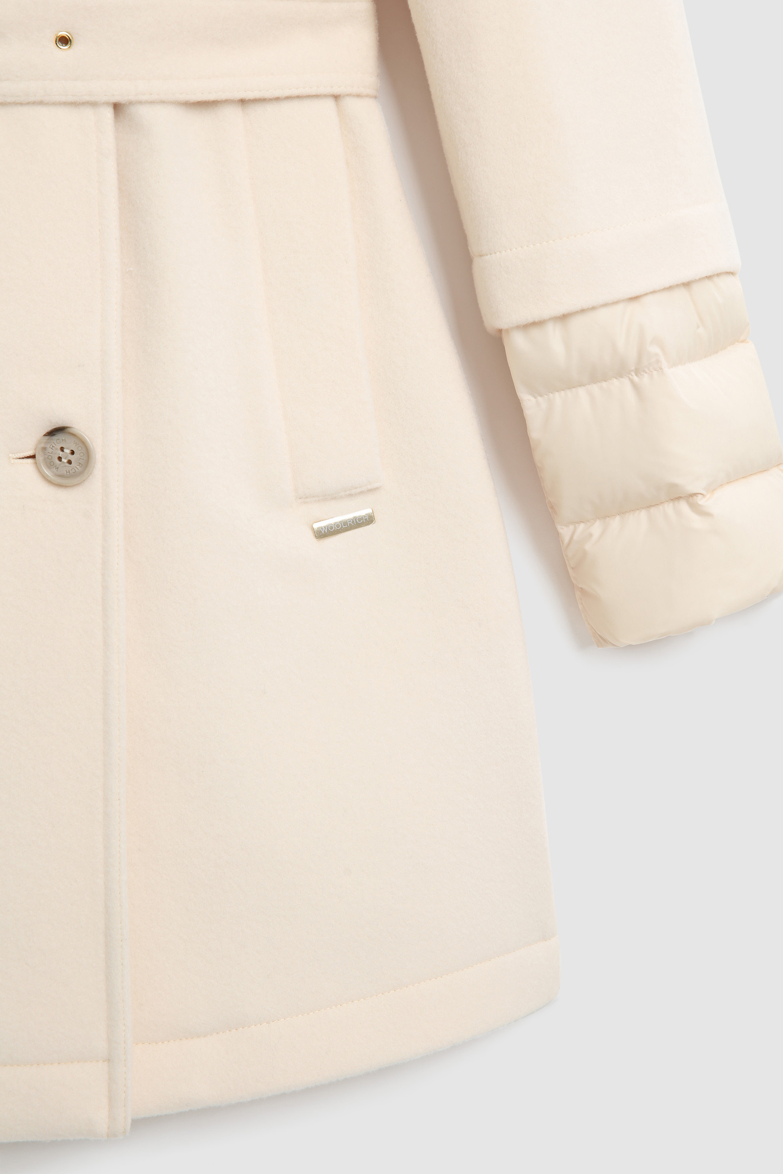 Trenchcoat Kuna aus italienischer Wollmischung mit Gürtel Weiß photo 8 | Woolrich