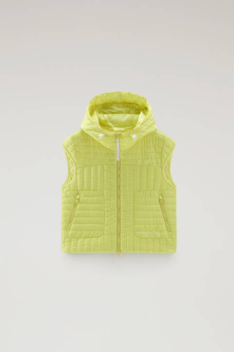 Quilted Hooded Vest in Recycled Pertex Quantum Yellow photo 2 | Woolrich