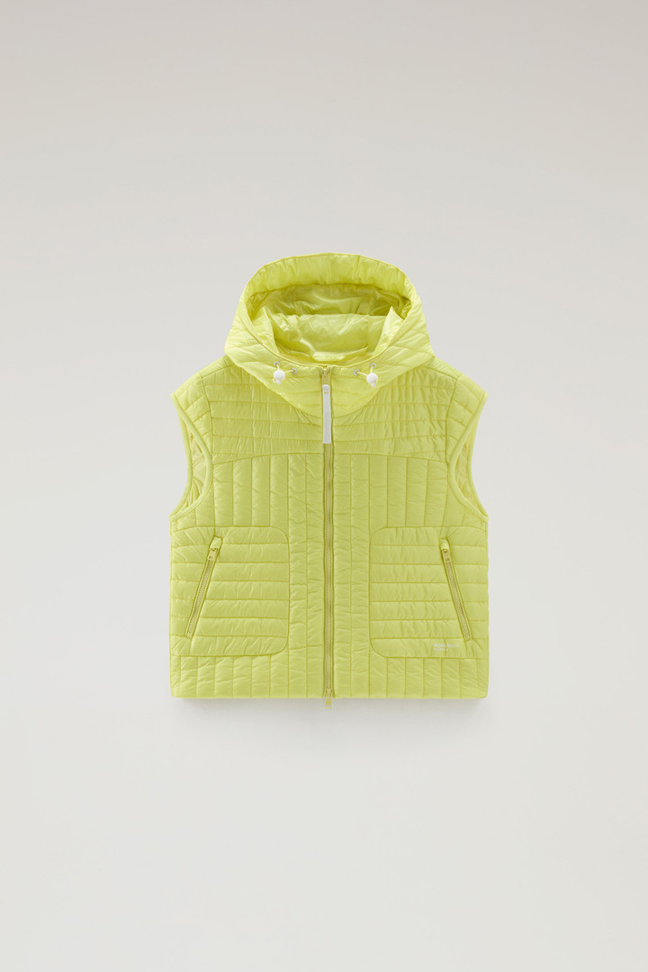 Quilted Hooded Vest in Recycled Pertex Quantum Yellow photo 5 | Woolrich