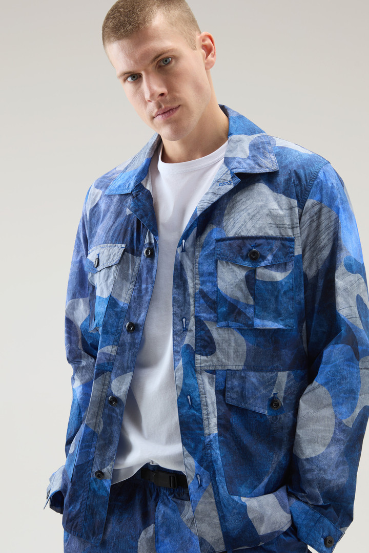 Giacca a camicia camo in nylon Ripstop crinkle Blu photo 4 | Woolrich
