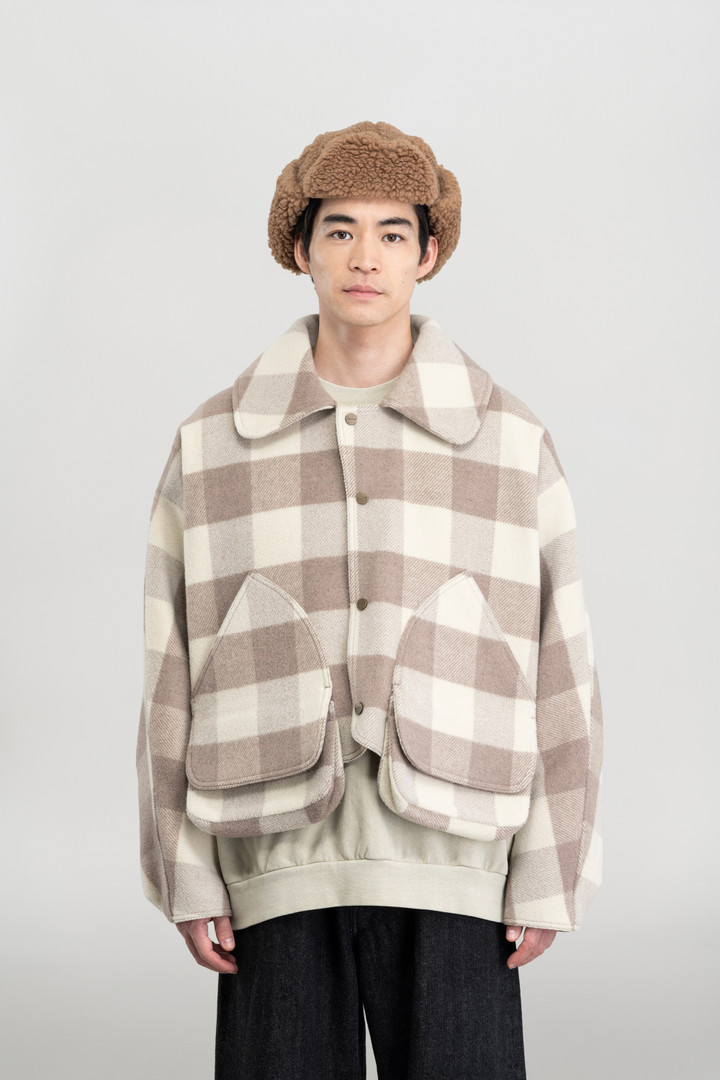 WOOL CHECK HUNTING JACKET Beige photo 1 | Woolrich