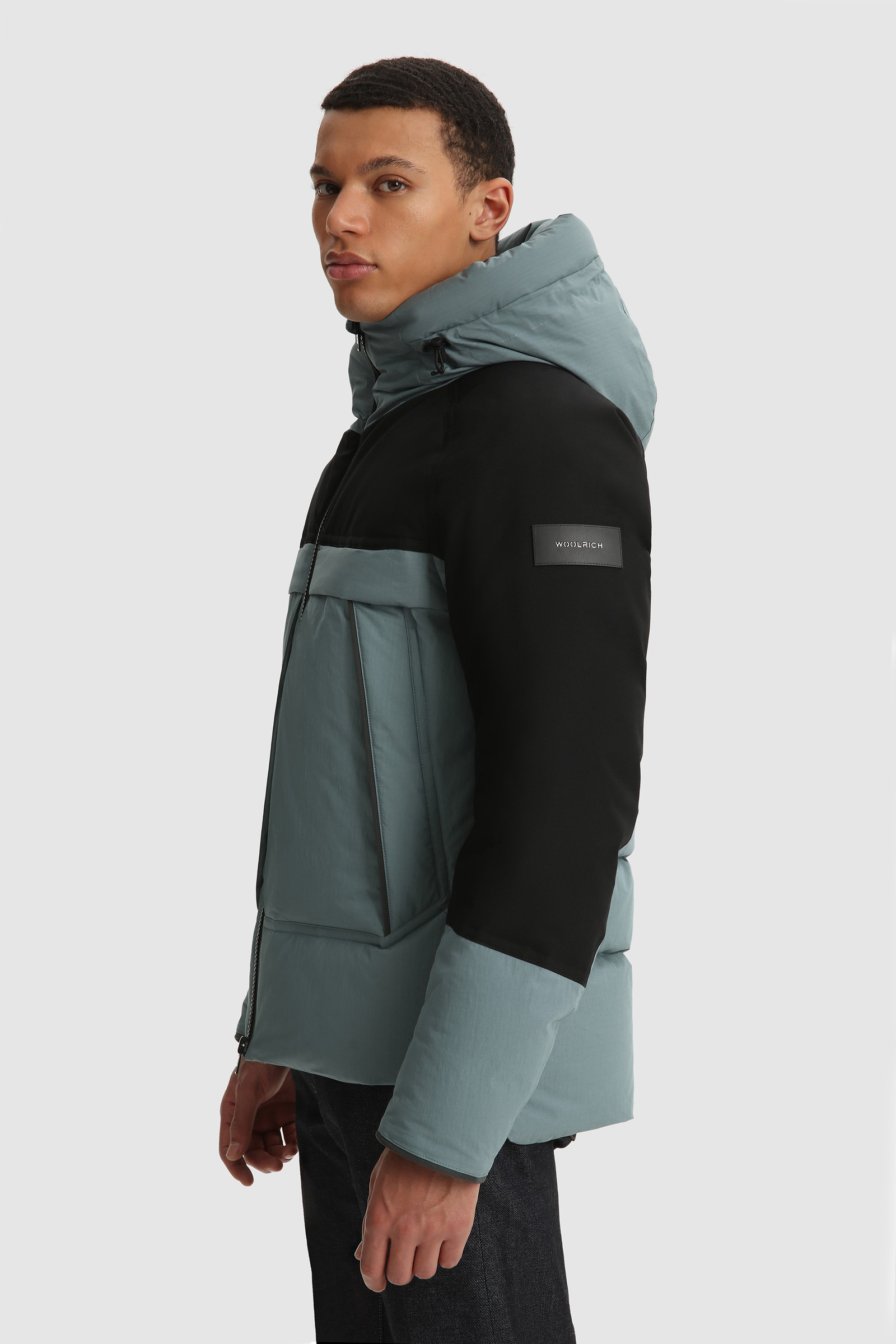 Teton Padded Jacket in Ripstop Cotton Grey photo 3 | Woolrich