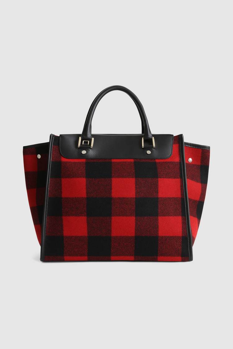 Sac fourre-tout surdimensionné en laine avec motif à carreaux