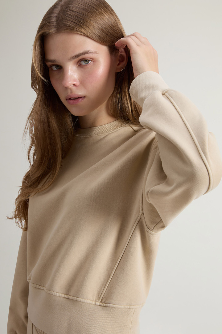Felpa crop girocollo da ragazza in puro cotone tinta in capo Beige photo 4 | Woolrich