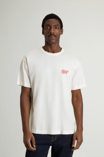 T-Shirt in Pure Cotton with Logo White photo 1 | Woolrich