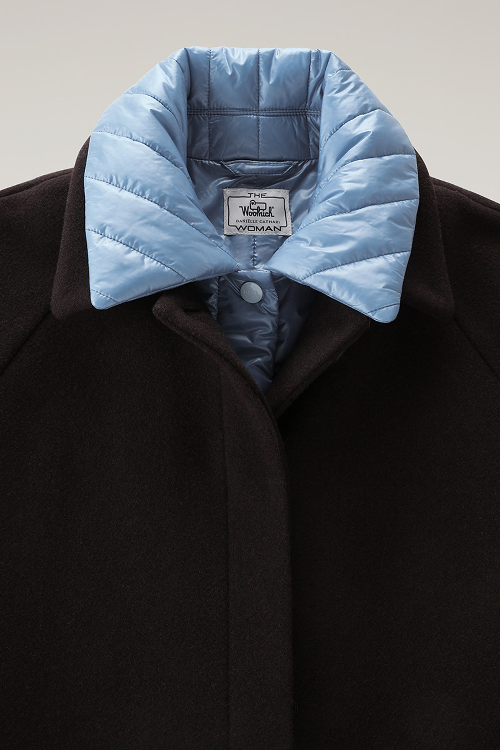 3-in-1 Double Overcoat in Melton Wool and Nylon - Daniëlle Cathari / Woolrich Brown photo 6 | Woolrich