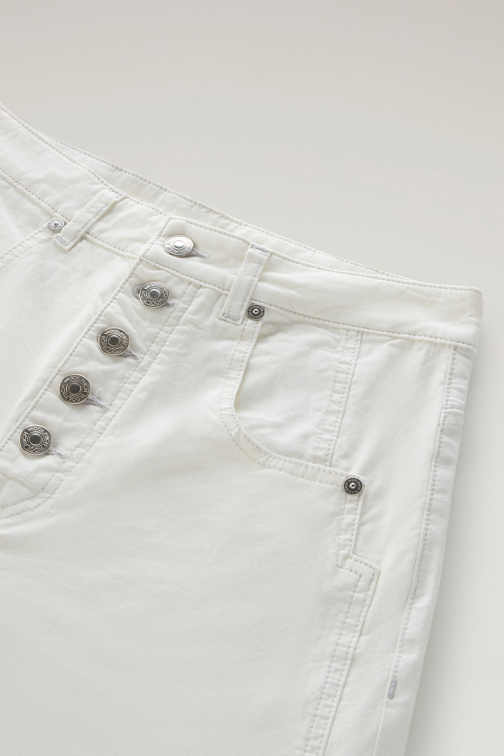 Pantalones de sarga de algodón elástico teñido en prenda Blanco photo 6 | Woolrich