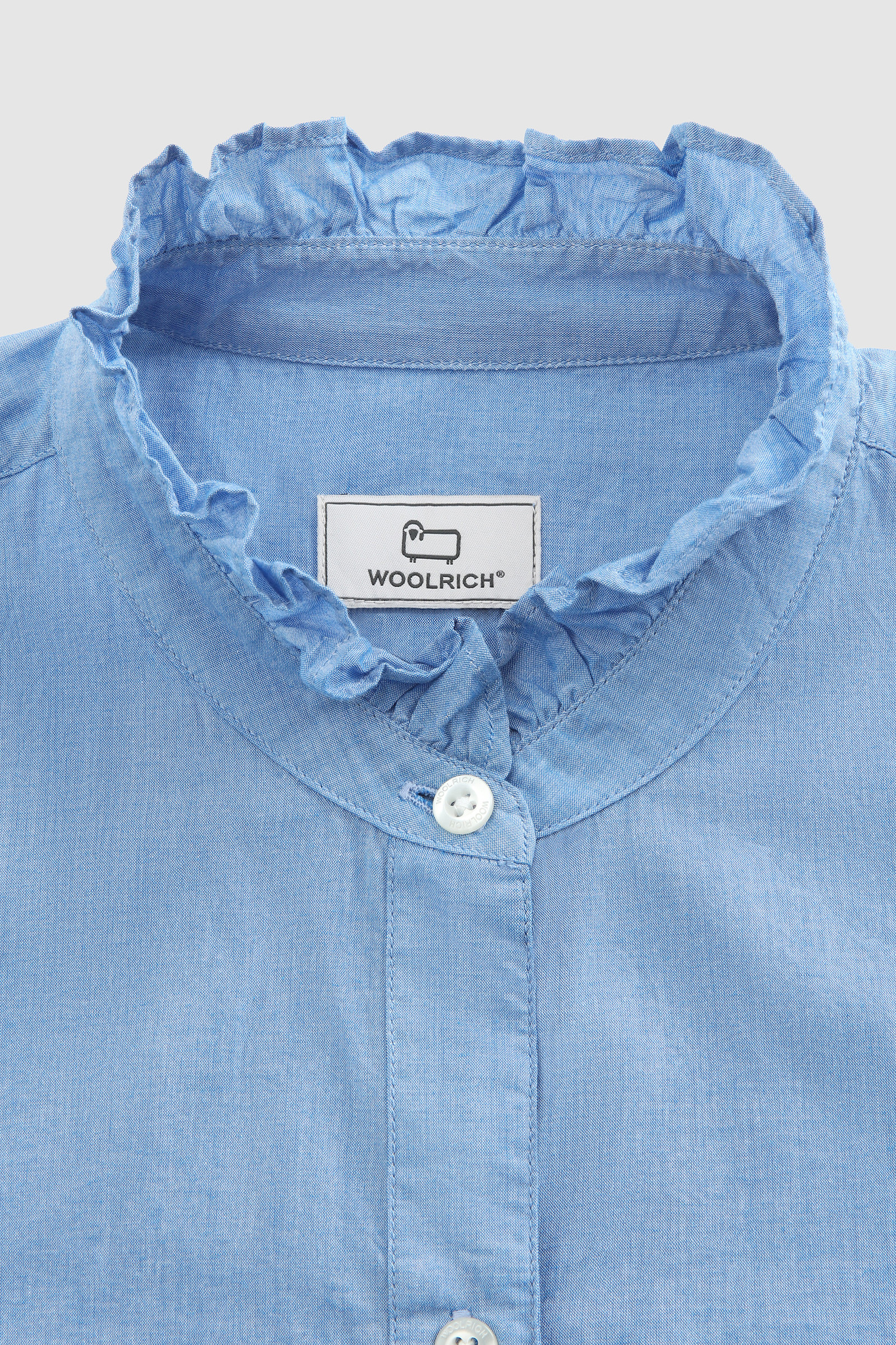 Chambray Shirt with Ruffle Trims Blue photo 5 | Woolrich