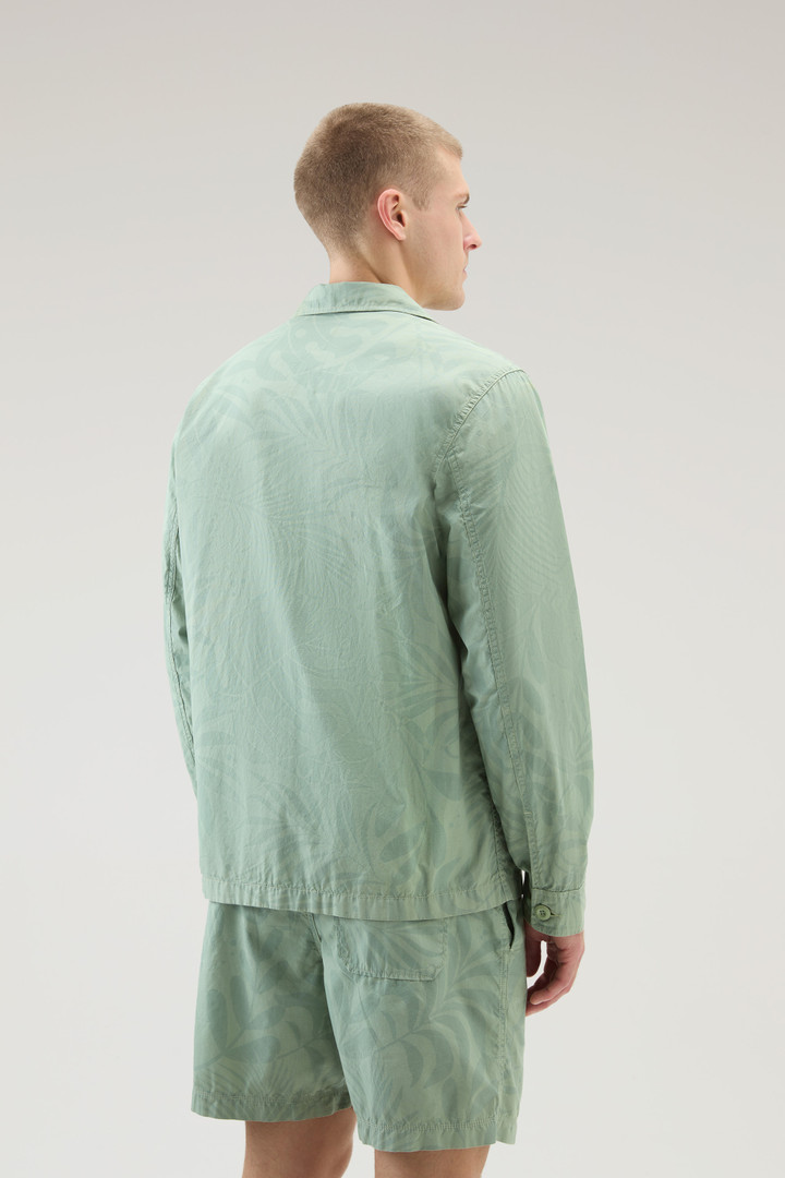 Shirt Jacket in Pure Cotton Printed Poplin Green photo 3 | Woolrich