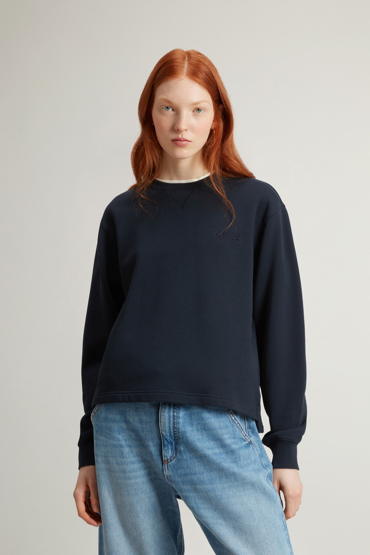 Crewneck Sweatshirt in Pure Cotton Blue photo 1 | Woolrich