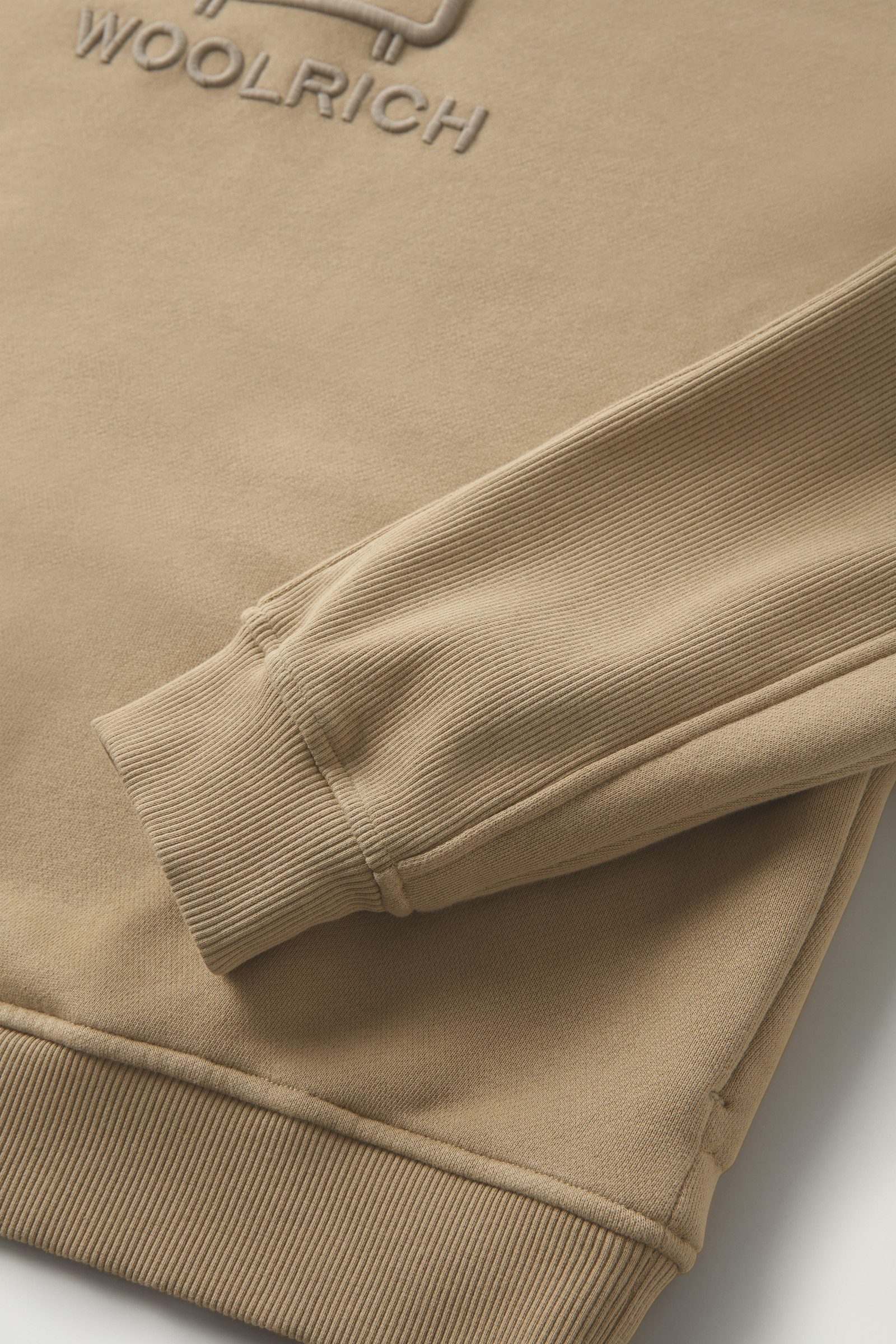 Classic Fleece Crewneck with Embroidered Logo Beige photo 7 | Woolrich