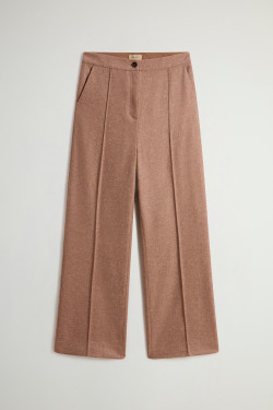 Women's Wide-Leg Pants in Virgin Wool and Cashmere Blend
