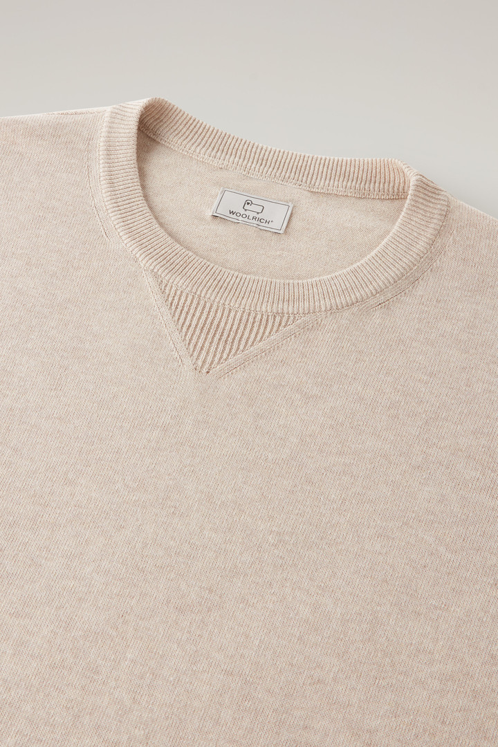 Pure Cotton Crewneck Sweater Beige photo 2 | Woolrich