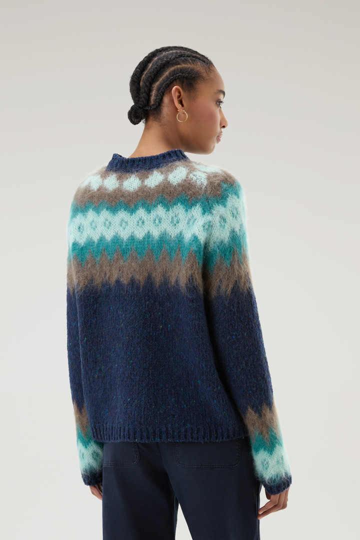 Fair Isle Pullover in Wool and Mohair Blend Blue photo 3 | Woolrich