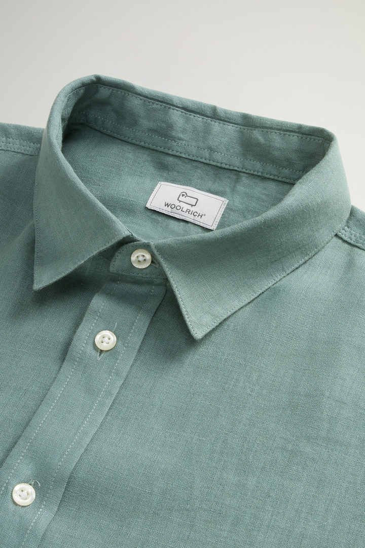 Camicia in puro lino tinta in capo Verde photo 6 | Woolrich