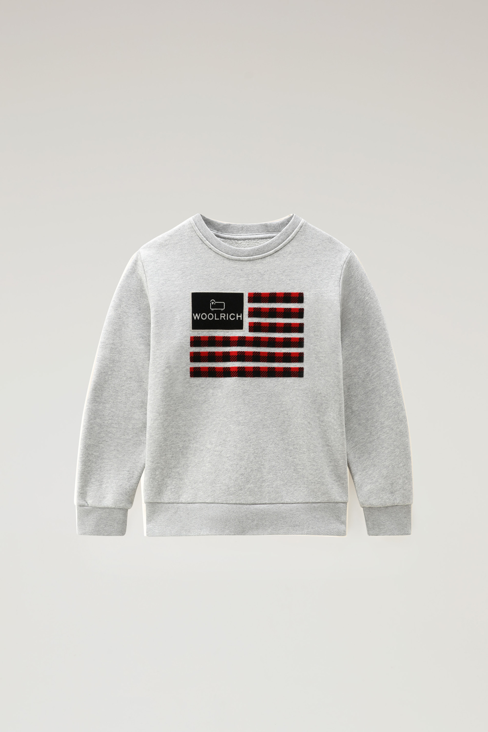 Sweatshirt met vlaggenlogo voor jongens van zuiver katoen grey | Woolrich