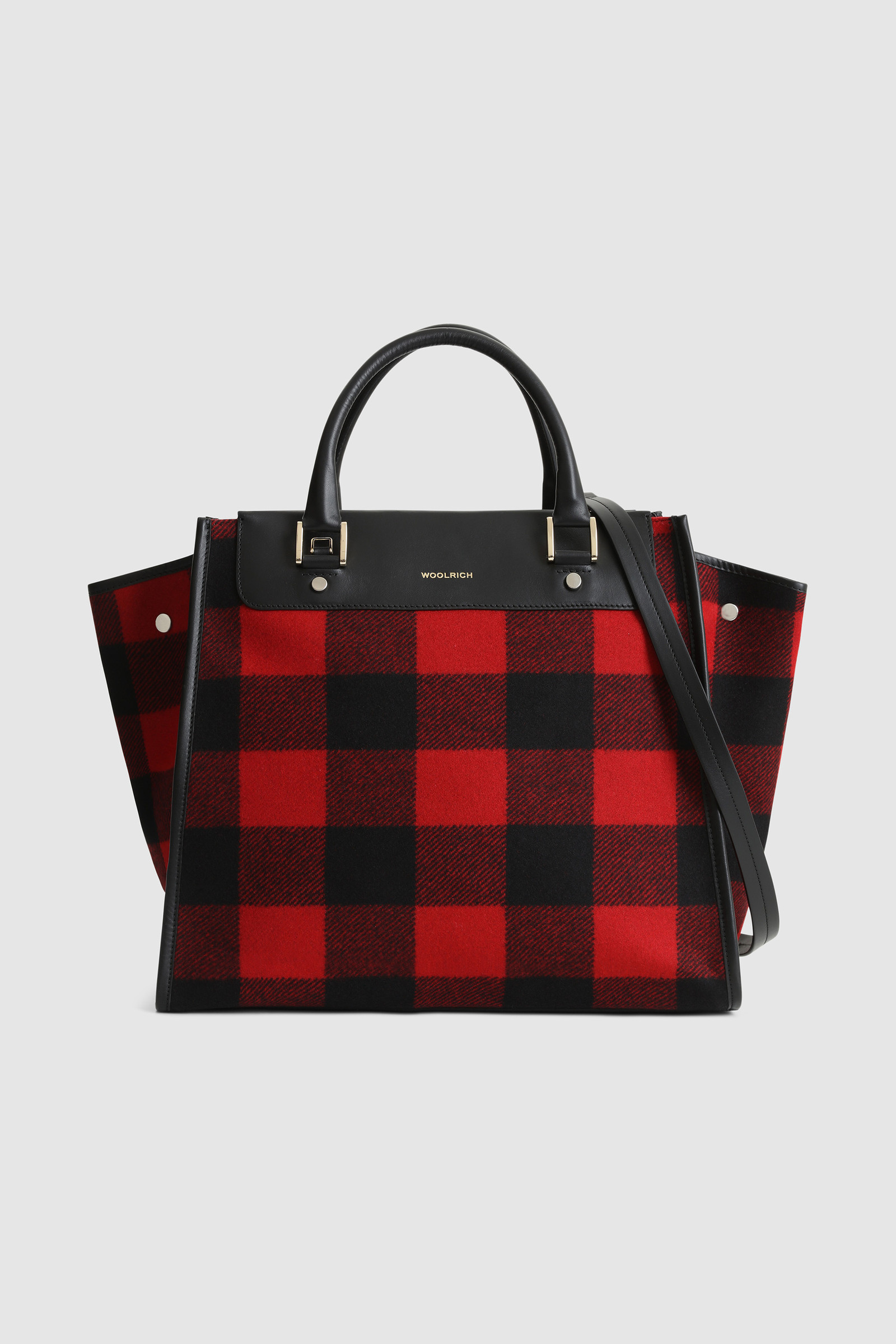 Oversize-Tote Bag aus Wolle mit Karomuster