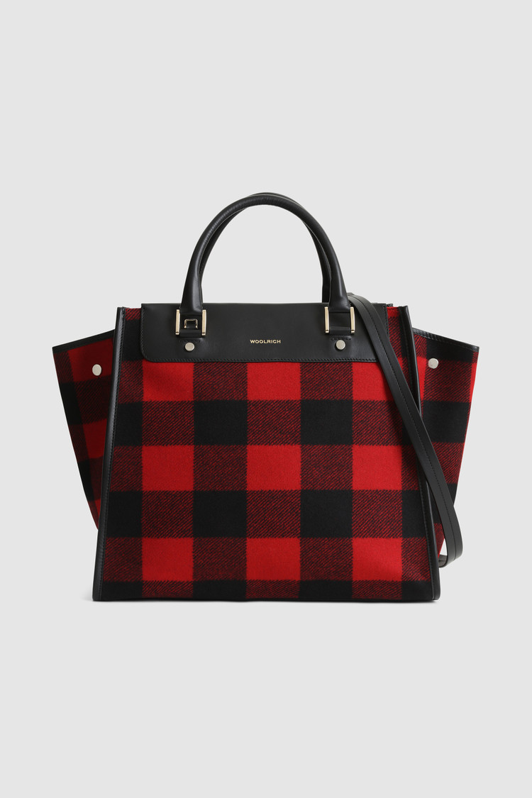 Sac fourre-tout surdimensionné en laine avec motif à carreaux