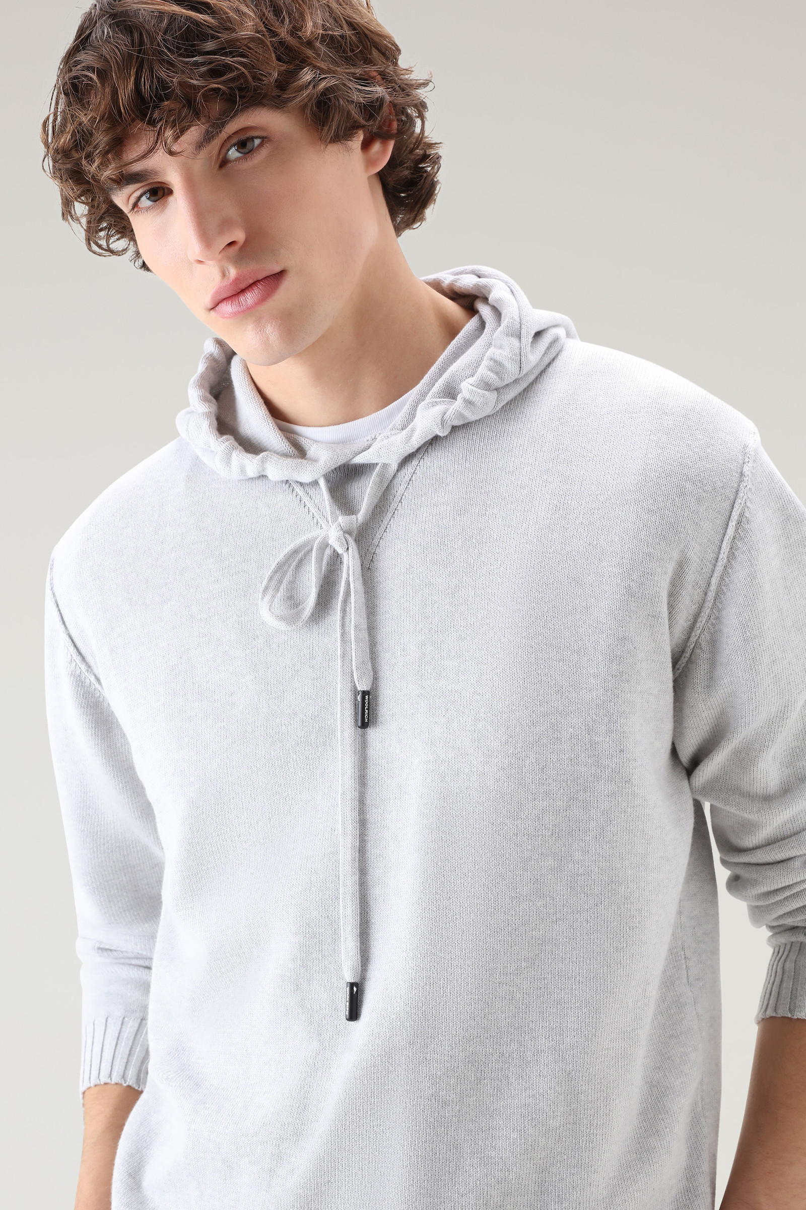 Maille à capuche en pur coton grey photo 4 | Woolrich