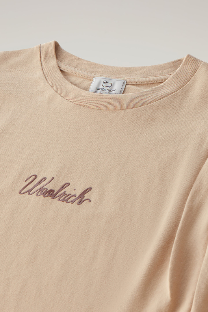 T-shirt in Pure Cotton with Pleated Shoulders Beige photo 6 | Woolrich
