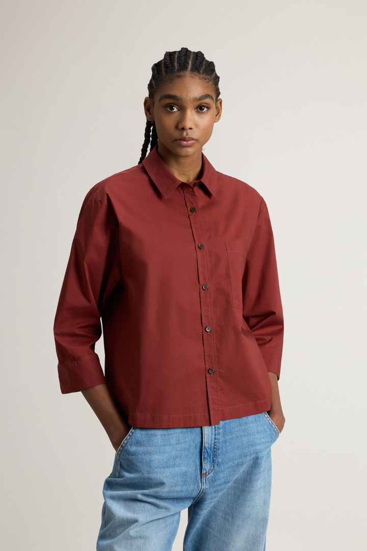 Woolrich Woman Shirt In Pure Cotton Poplin Red Size S