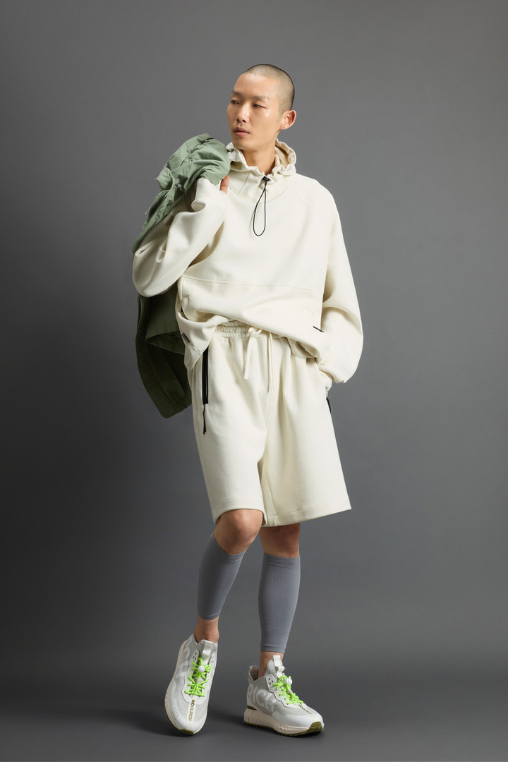 Sweat-shirt à capuche en interlock de coton et nylon by Todd Snyder Blanc photo 2 | Woolrich