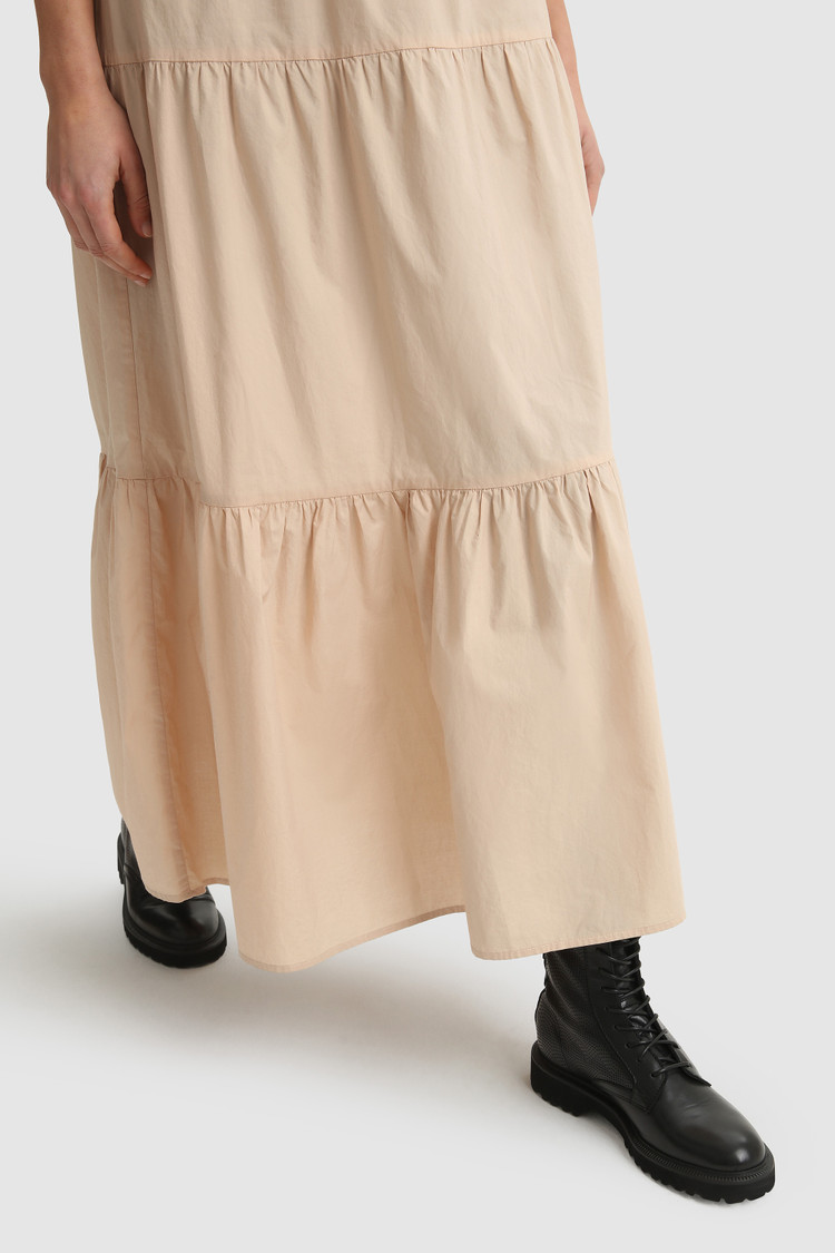 Ärmelloses langes Popelinekleid