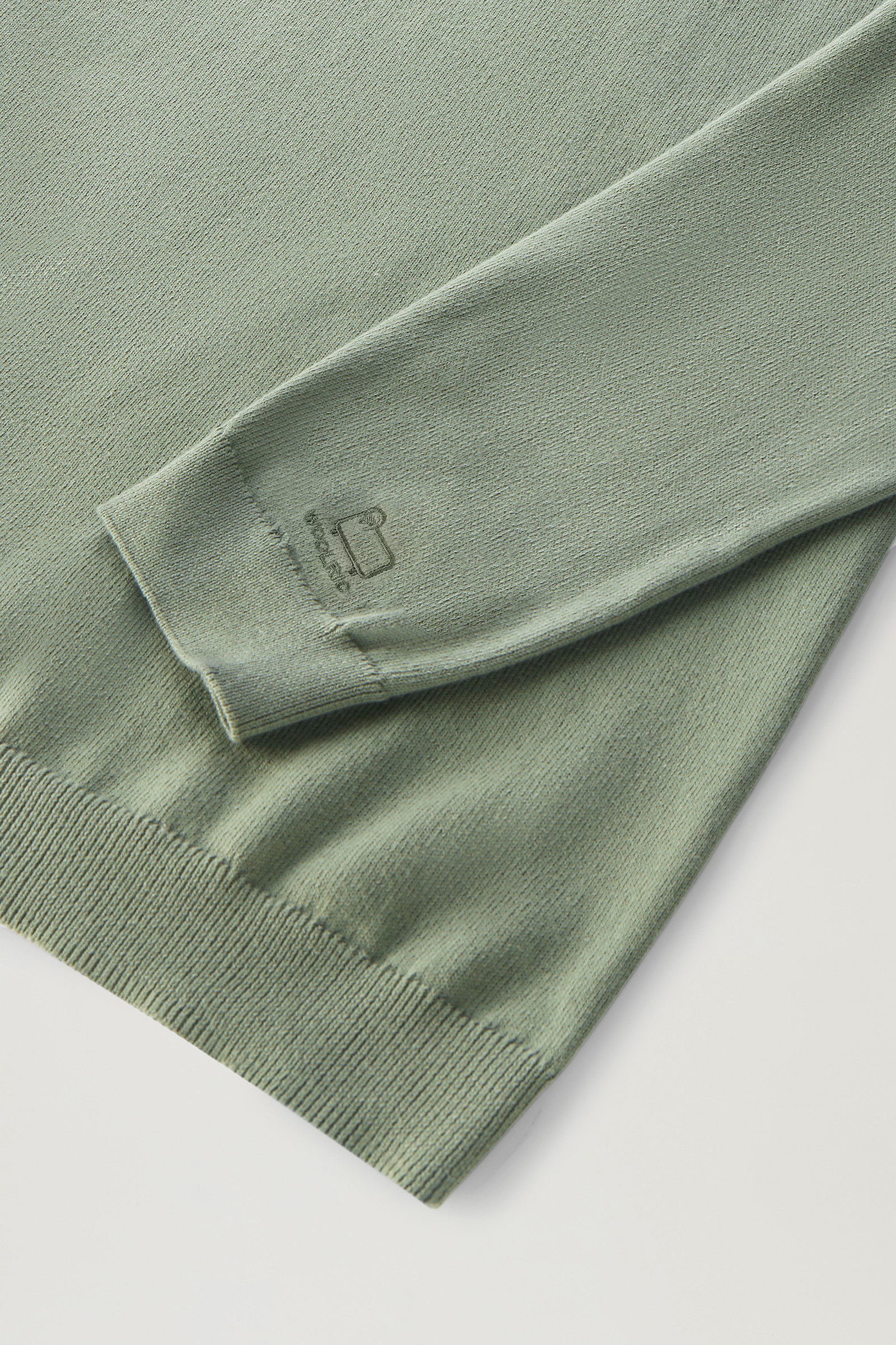 Crewneck Sweater in Pure Cotton Green | Woolrich USA