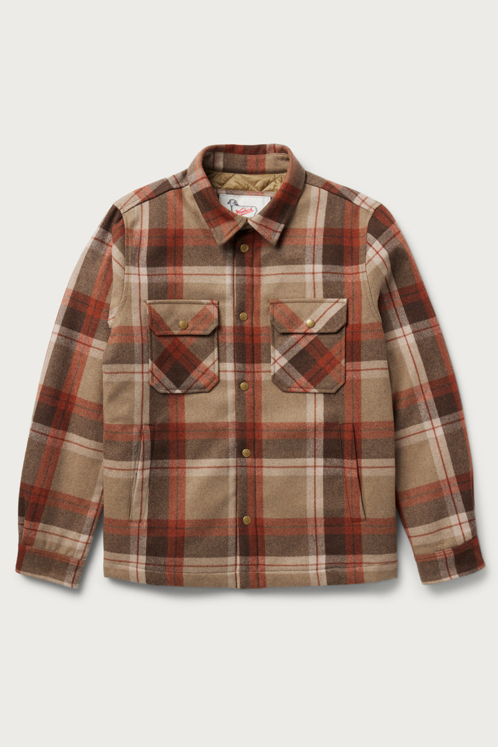Check Overshirt with Internal Quilting - One Of These Days / Woolrich Brown photo 1 | Woolrich