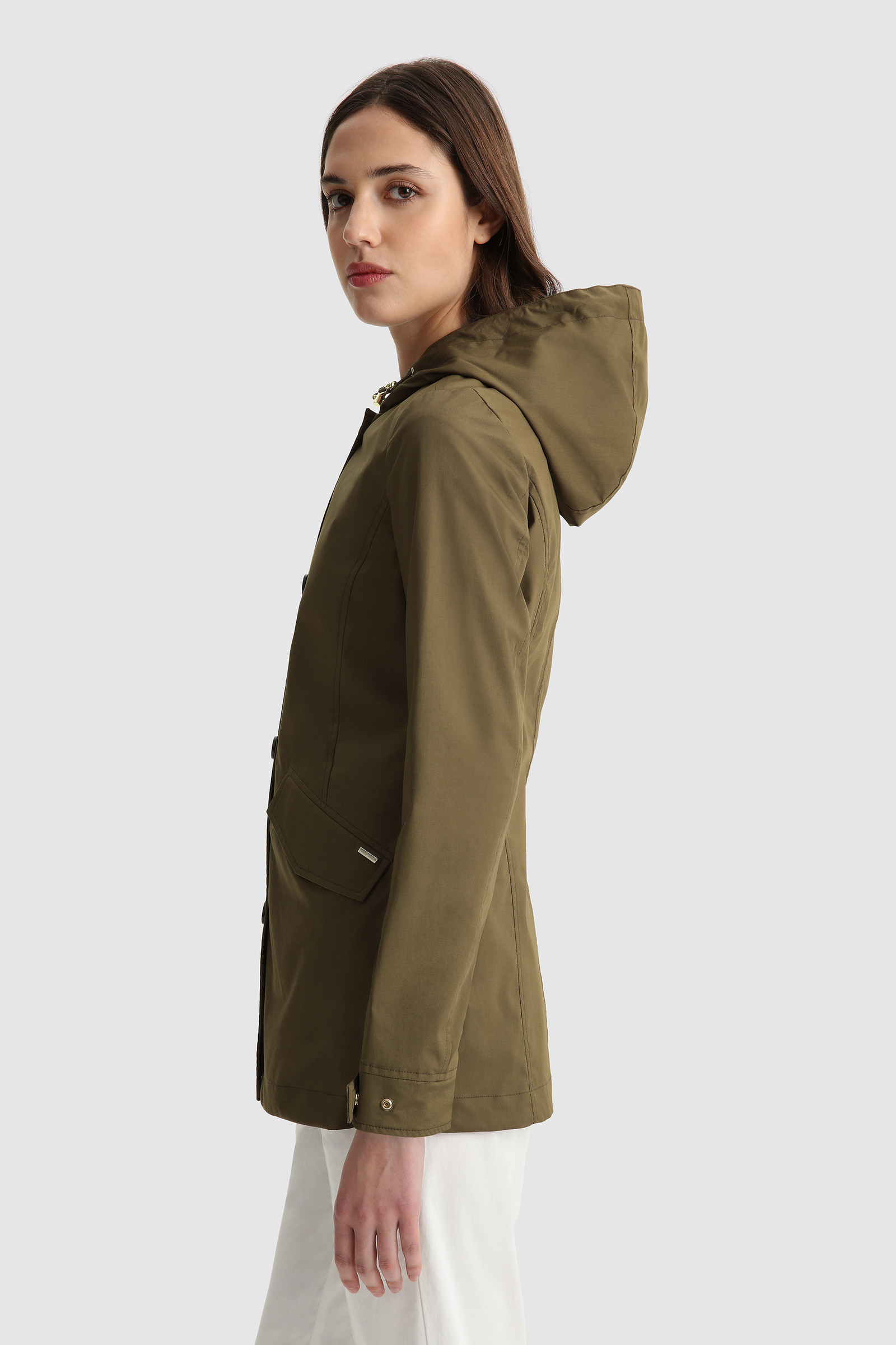 Jessamine Parka in Triple-Layer Cotton Green photo 3 | Woolrich