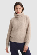 Stretch Turtleneck Sweater in wool blend