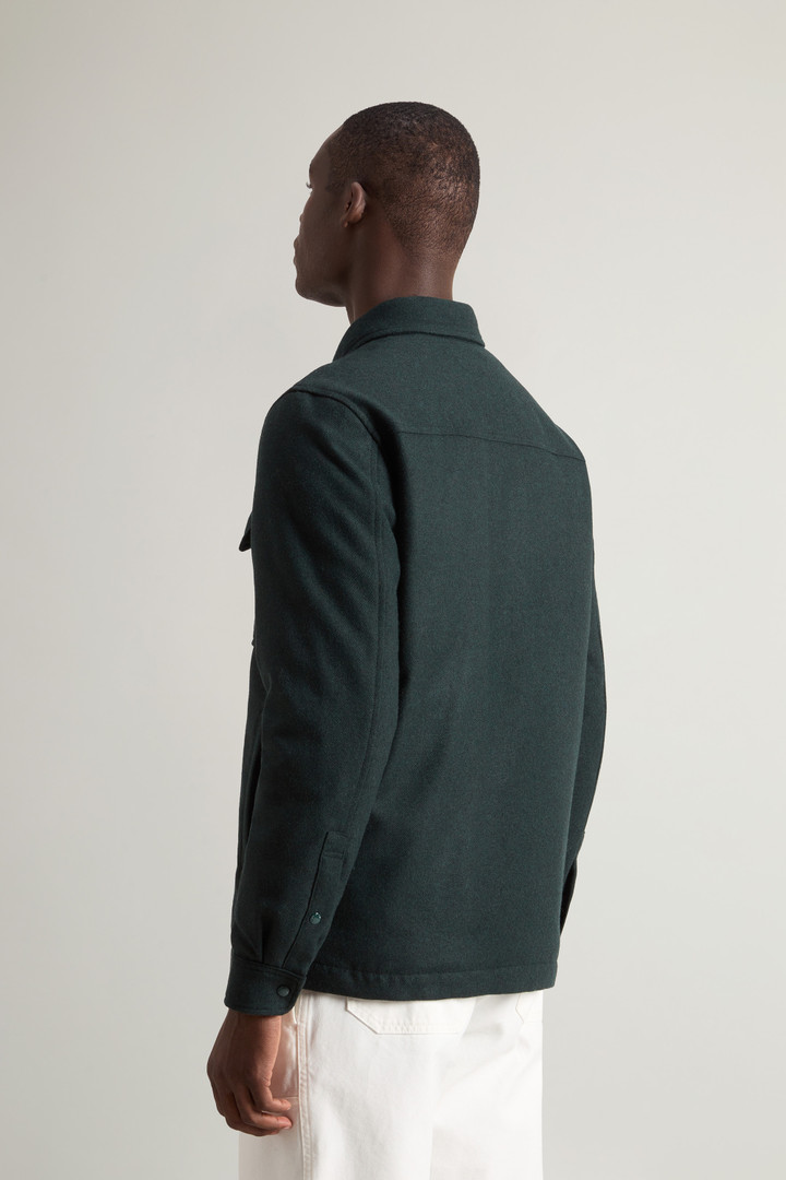 Alaskan Padded Overshirt in Melton Italian Wool Blend Green photo 3 | Woolrich