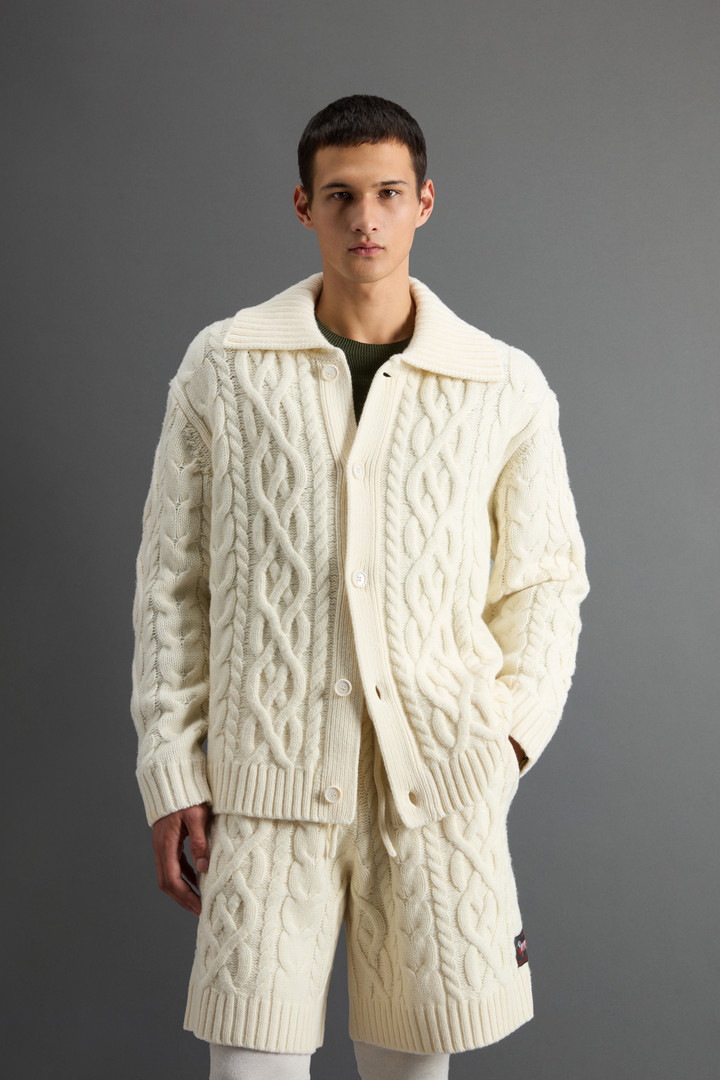 Cardigan in Italian Pure Merino Wool by Todd Snyder Beige photo 1 | Woolrich